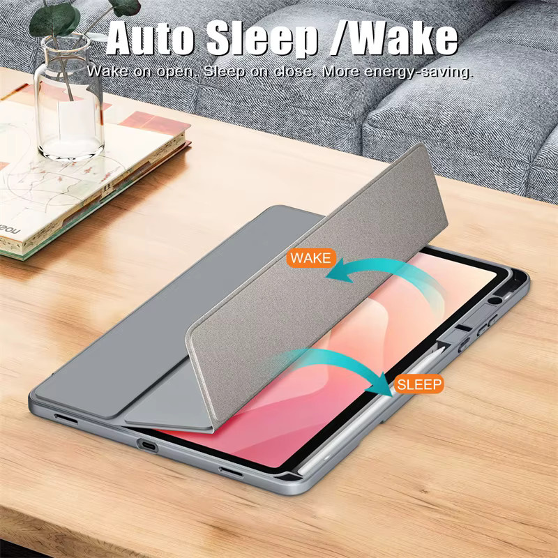 Samsung Galaxy Tab S11 Hülle mit Stifthalter und magnetischem Acryl-Hartständer in Schwarz - Bild 4