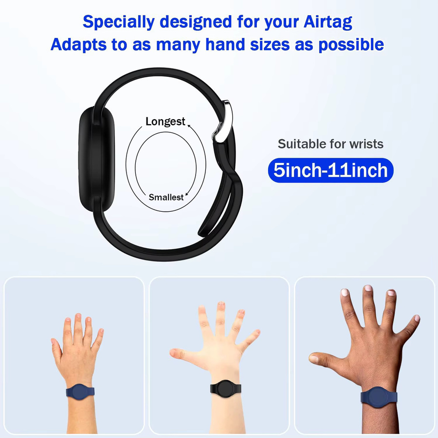 Apple AirTag Armband für Kinder aus wasserfestem Silikon in Pink und Orange mit GPS-Tracker-Hülle - Bild 2