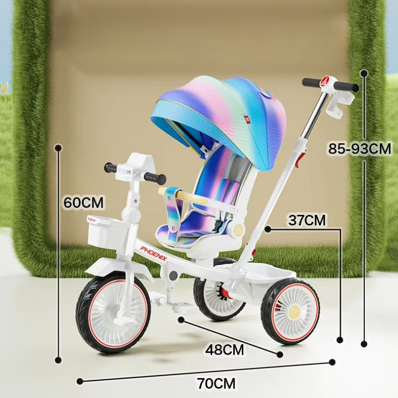 Multifunktions Kinderwagen und Dreirad von Warm house in Schwarz und Multicolour, schiebbar und fahrbar für Reisen - Bild 2