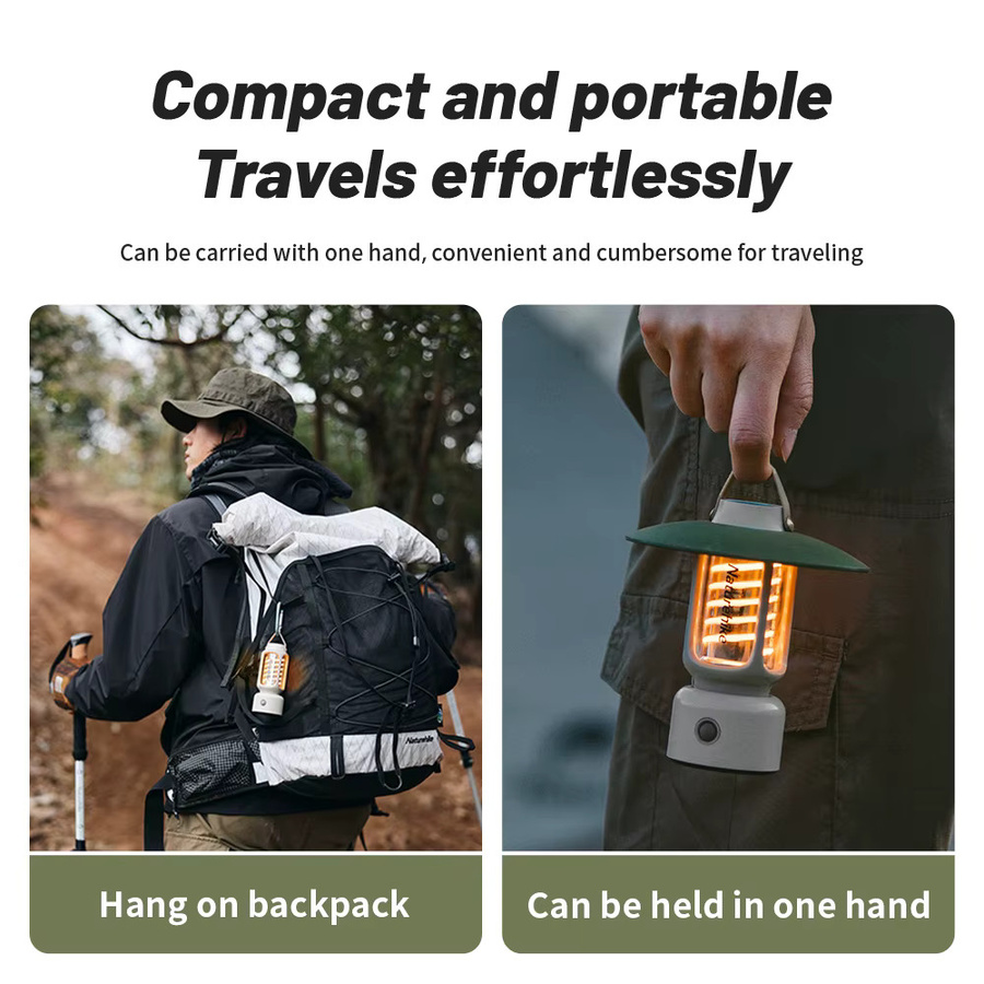 Naturehike Camping-Minilampe IPX4 wasserdicht, wiederaufladbare Outdoor-Zeltlampe mit Touch-Bedienung in Weiß - Bild 3