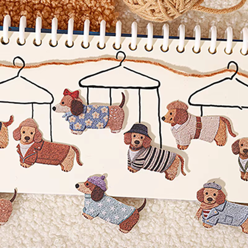 Mr.Paper Meow & Woof Garderoben-Serie Hartkarton-Aufkleber-Set mit 30 Stück niedliche Haustier-DIY-Dekoration für Tagebuch, Scrapbook und Handyhülle, Multicolor - Bild 1