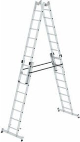 MUNK Günzburger Steigtechnik Aluminium Stufen-Stehleiter in Silber mit 4 Sprossen und einer maximalen Arbeitshöhe von 5,1 m - Bild 2
