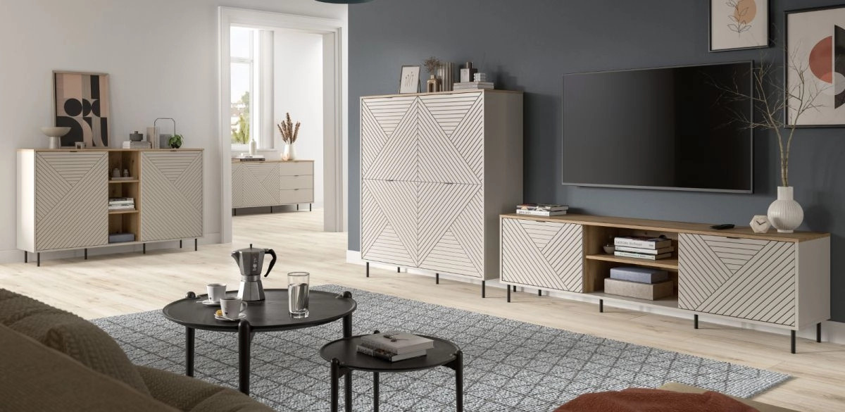 Sideboard Bente von Furn.Design in Kaschmir und Eiche, Breite: 154 cm - Bild 4