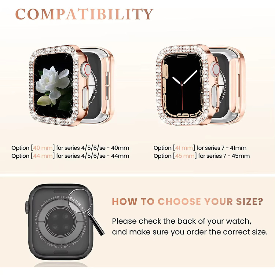 JBAILI Schutzhülle für Apple Watch, Bling Diamond, Damen - Bild 5