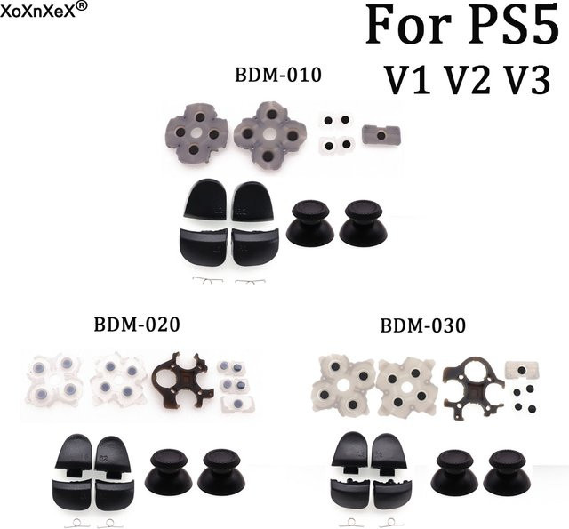 Reparatur-Set für Sony PlayStation 5 DualSense Controller: Leitfähige Gummis für L1 R1 L2 R2 Trigger Tasten und Analog Sticks für BDM-010 020 030 V1 V2 V3 - Bild 1