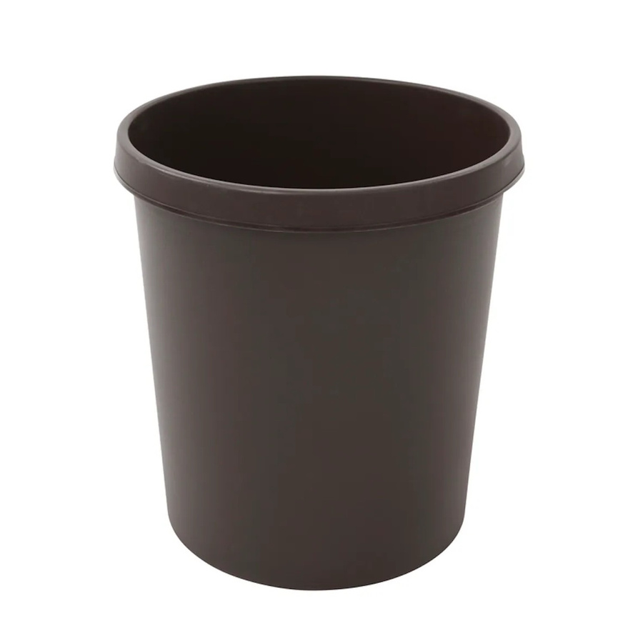 PROREGAL Klassischer Runder Kunststoff Papierkorb Braun, Volumen: 18 Liter, H x B x T: 32 x 31 x 31 cm - Bild 2