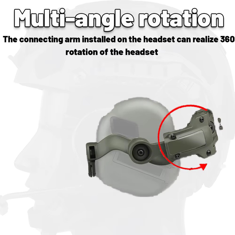 YANHAO Taktischer Helm ARC Rail Adapter für M31/M32 Headsets in Grün - Bild 3