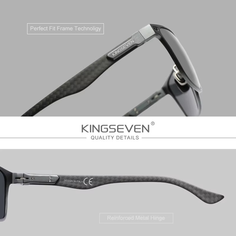 Kingseven Sonnenbrille Aviator, Vollrand, Metall, polarisiert, Unisex - Bild 3