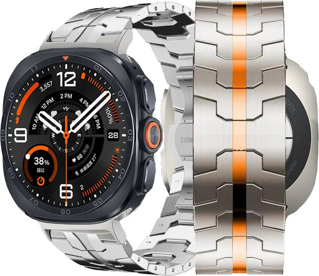 jansin Uhrenarmband Edelstahl, Silber, Unisex, für Samsung Galaxy Watch Ultra 47mm - Bild 1