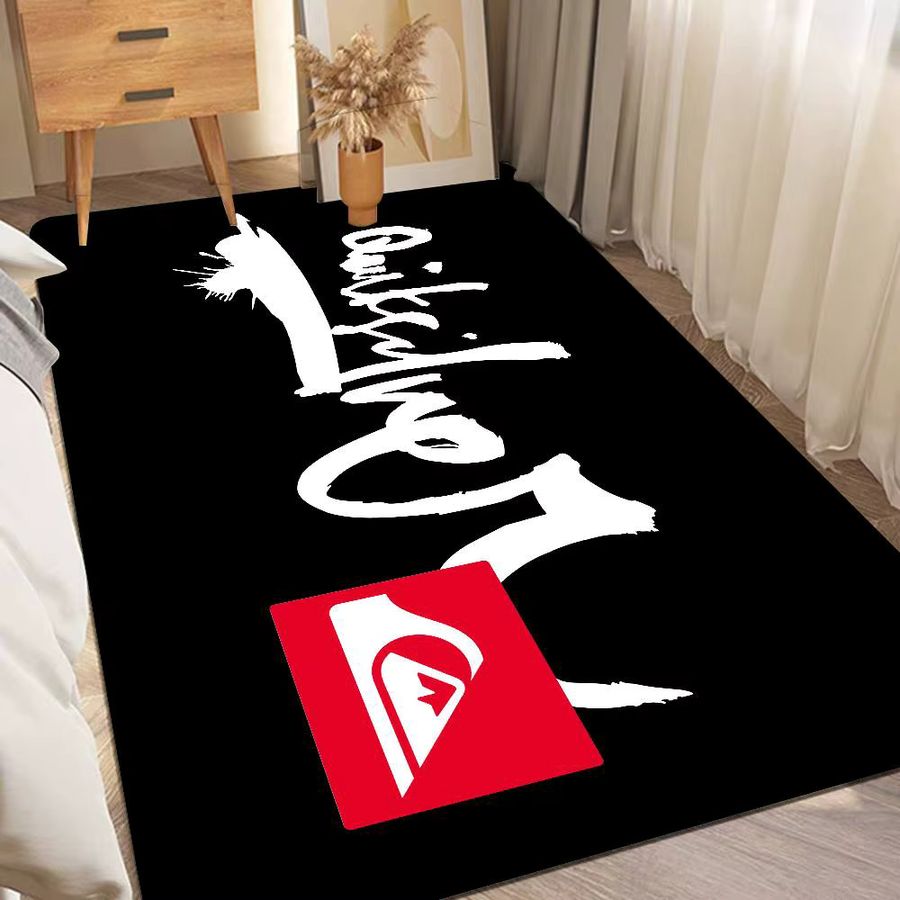 Q-QuiksilverS Logo Bodenteppich im nordischen Stil in Schwarz - Bild 2