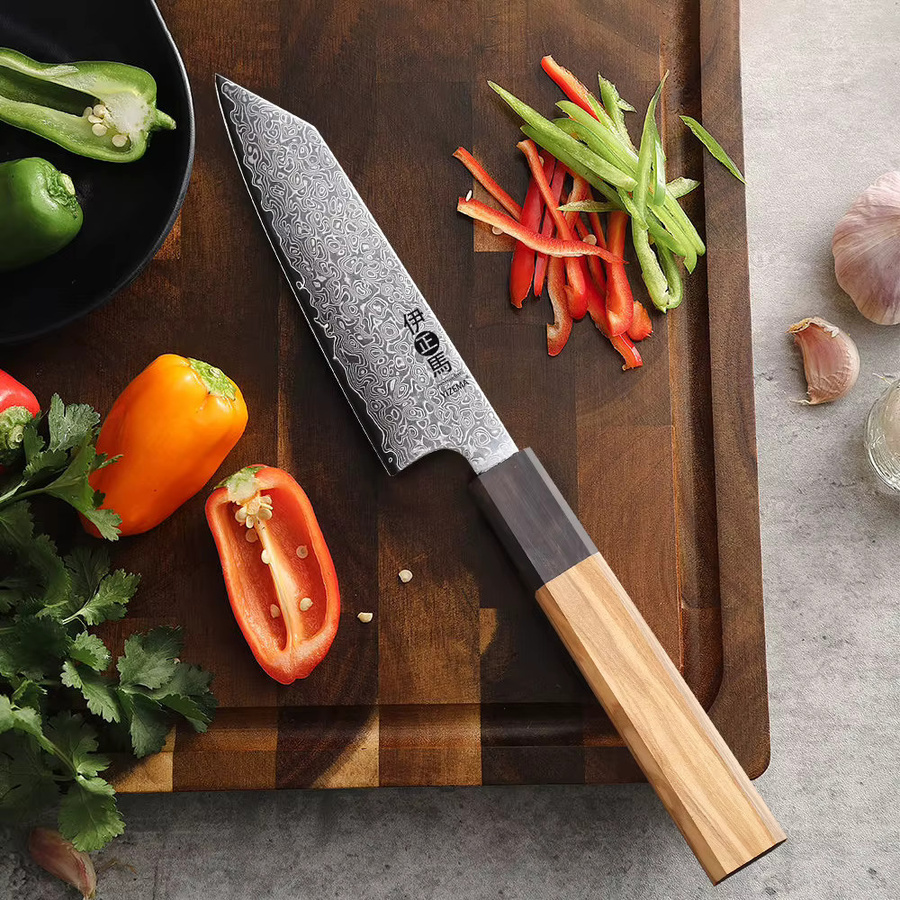 YIZEMA Allzweckmesser aus Damaststahl mit Holzgriff, 12,7 cm Profi-Küchenmesser für Obst, Gemüse und Fleisch - Bild 3
