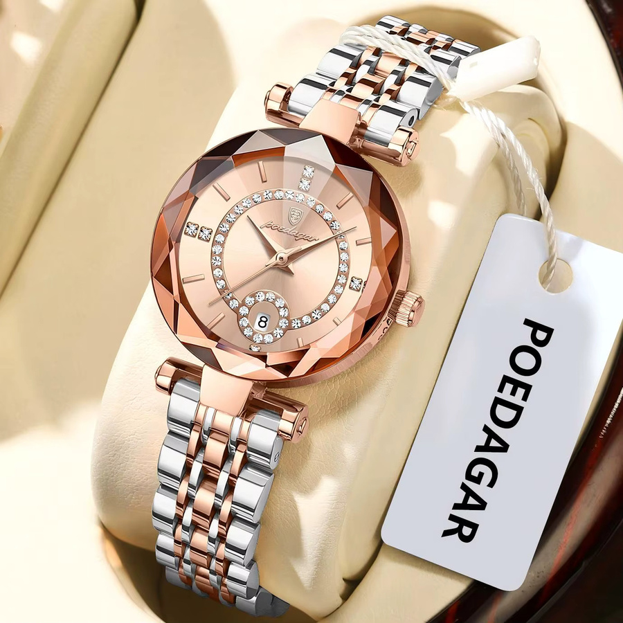 POEDAGAR Armbanduhr, Quarz, Edelstahl, Datum, Damen - Bild 2