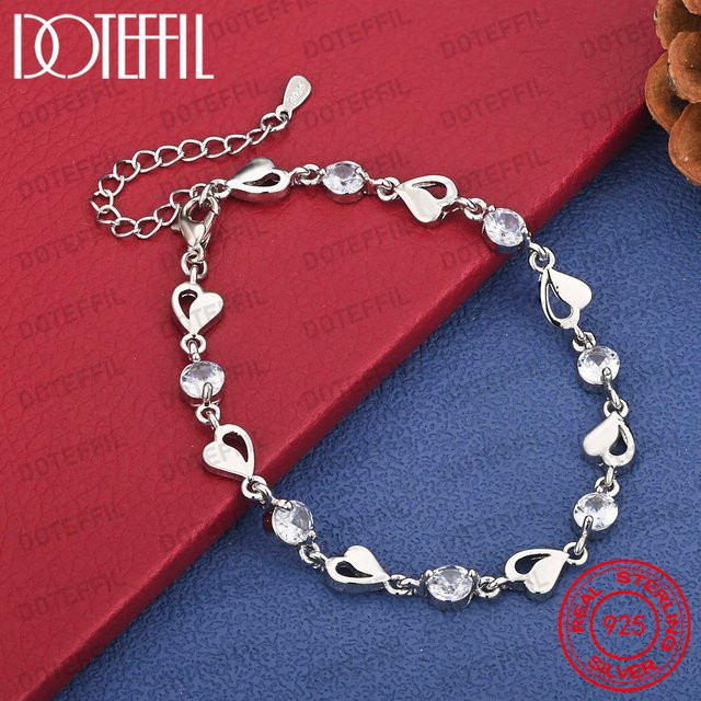 DOTEFFIL Armband 925 Silber, Zirkonia, Damen, 20 cm - Bild 1