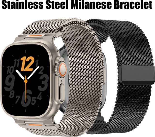 CHIICSMART Uhrenarmband Edelstahl, Milanaise, Silber, Unisex - Bild 1