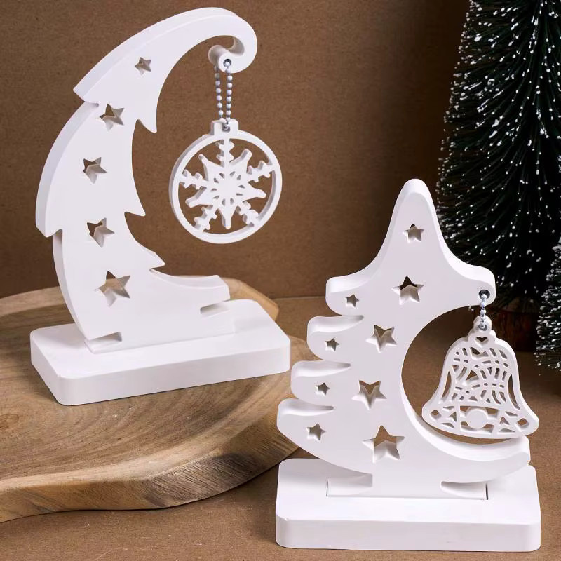 UDOCOOL Silikonform für Weihnachtsornamente mit Schneeflocken und Glocken zur DIY-Gestaltung aus Gips oder Harz in Weiß - Bild 4