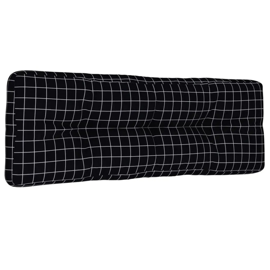 vidaXL Palettenkissen Schwarz Karomuster aus Polyester, B/T/H: 120 x 40 x 12 cm - Bild 2