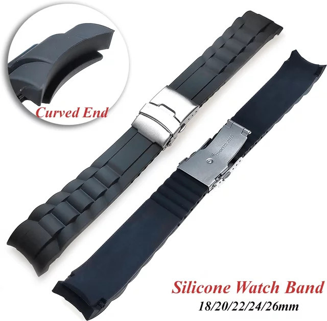 HQstrap Uhrenarmband Silikon, Schwarz, Unisex - Bild 1