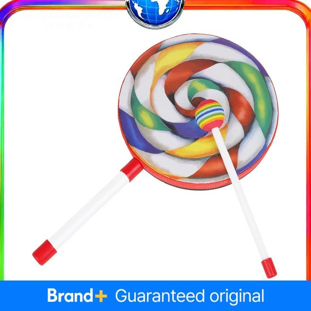 IRIN Lollipop-Handtrommel-Musikinstrument, mit Knock Stick, Bunt / Mehrfarbig - Bild 1
