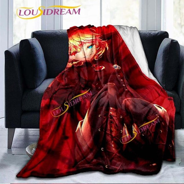Flanell-Überwurf Die Saga von Tanya The Evil mit Tanya Degurechaff Motiv in Rot, B/B: 100 x 150 cm - Bild 1