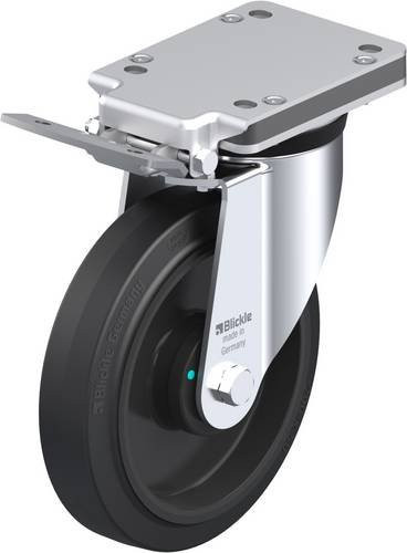 Blickle Lenkrolle LK-POEV 200KAD-IS mit Feststeller in Schwarz und Grau, Rad-Durchmesser: 20 cm, Tragfähigkeit: 500 kg - Bild 1