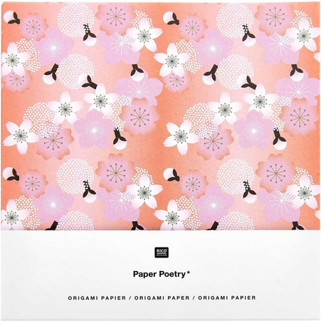 Rico Design Paper Poetry Origami Kirschblüten Bastelpapier Multicolor, 50 Blatt, 15 x 15 cm