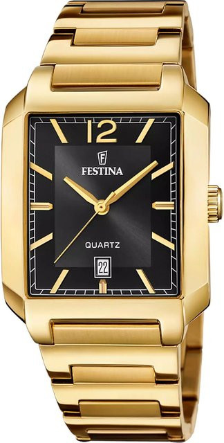 Festina Herrenuhr, Quarz, Edelstahl, Eckig, 36 mm, Schwarz, 5 ATM - Bild 1