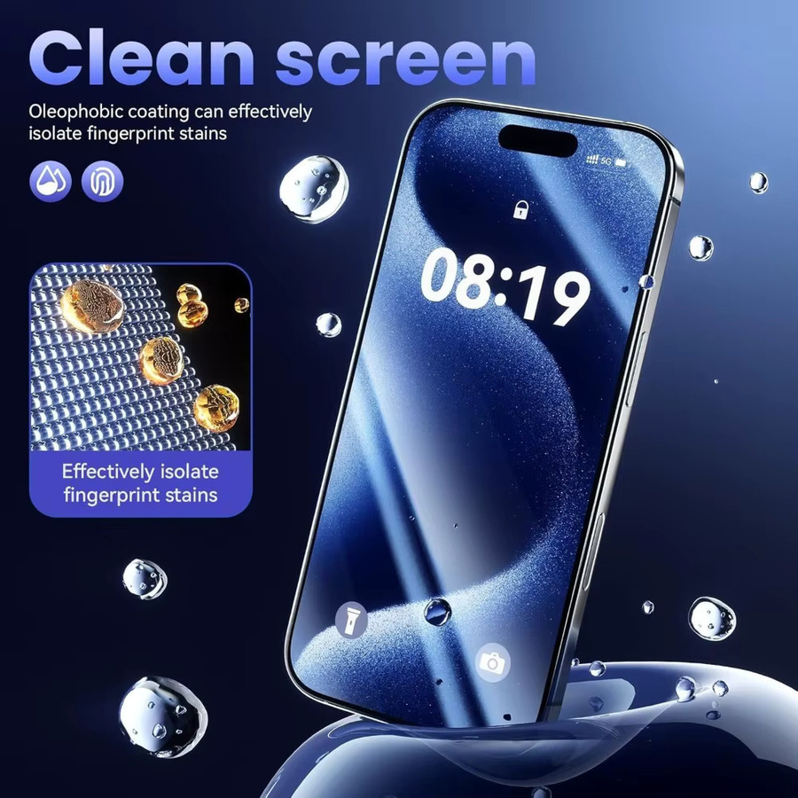 3er-Pack Ultra-HD Displayschutzfolie aus Glas für iPhone 17 16 15 14 13 12 11 Pro Max Plus und 17 Air, transparent, staubfreie und einfache Installation - Bild 2