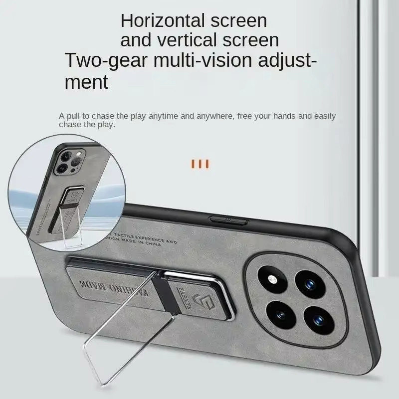 Xiaomi Redmi Note 15 Pro Plus Case mit unsichtbarem Standfuß und Magnetfunktion, Stoßfestes Armor Cover in Transparent oder Braun - Bild 2