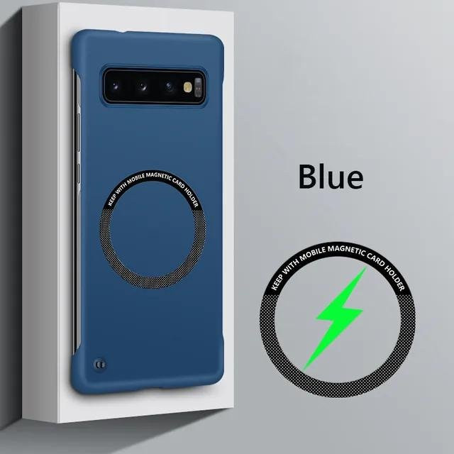 Rahmenlose magnetische Slim-Hülle für Samsung Galaxy S10 Plus mit Hartschalen-Rückseite und Unterstützung für kabelloses Laden - Bild 1