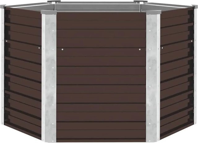 Furnicato Garten-Hochbeet aus verzinktem Stahl in Braun, B/T/H: 129 x 129 x 77 cm - Bild 1