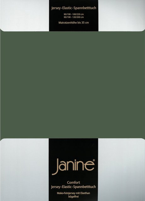 Janine Spannbetttuch Elastic Jersey aus Baumwolle in Grün - Bild 1