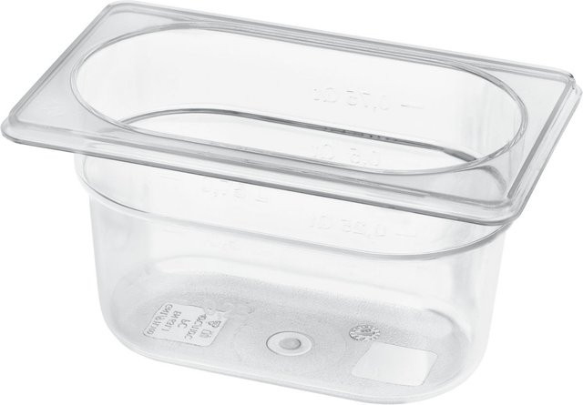 Schneider GN 1/9 Gastronormbehälter aus Polycarbonat, transparent, Höhe: 10 cm - Bild 1