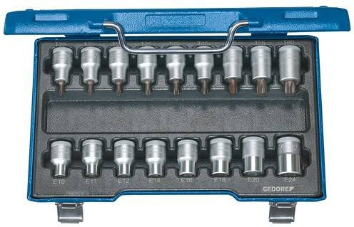 Gedore Steckschlüsselsatz ITX 19 TX-017 17-teilig 1/2 Zoll mit TX T20-T60 und E10-E24 aus Chrom-Vanadium in Blau - Bild 1