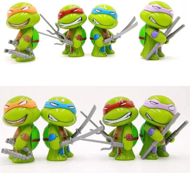 Bandai Teenage Mutant Ninja Turtles Michelangelo Donatello Action Figure, 4-teiliges Set - Bild 1