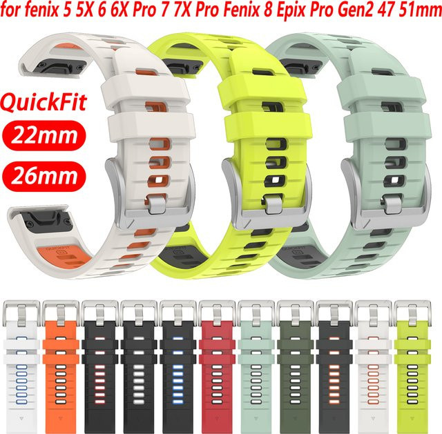 Garmin Uhrenarmband Silikon, Schwarz, 22 26mm - Bild 1