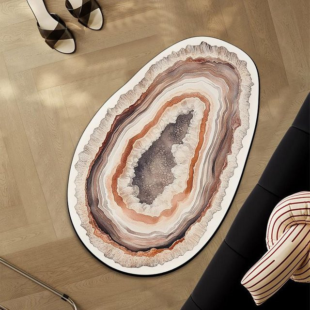 Saugfähige Badezimmer Bodenmatte aus Kieselgur im Retro-Design, rutschfest und antibakteriell, B/T: 60 x 40 cm, Mehrfarbig - Bild 1