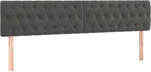 vidaXL Kopfteile 2er Set Dunkelgrau Samt B/T/H: 100 x 7 x 78/88 cm - Bild 1