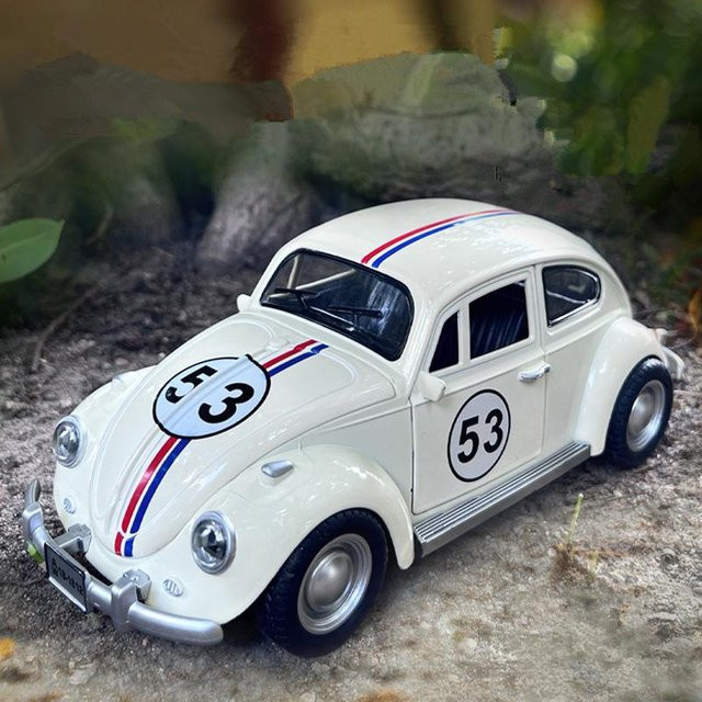 Linyi toy car Käfer Auto Modell, 1:18, Metall, Grau, mit Licht und Sound - Bild 1