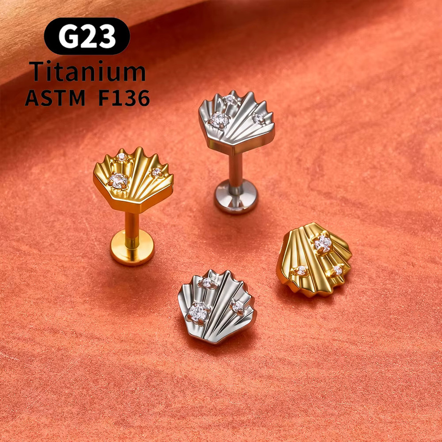 UHERA Ohrstecker Titan, Zirkonia, Gold, Unisex - Bild 2