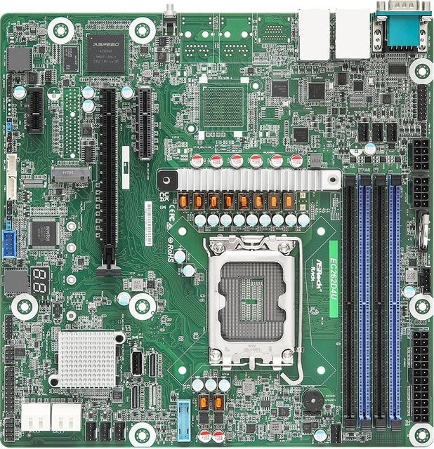 ASRock EC262D4U Mainboard micro-ATX LGA 1700 Intel C262 DDR5 ECC RAID mit NVMe/M.2 und Ethernet/LAN - Bild 1