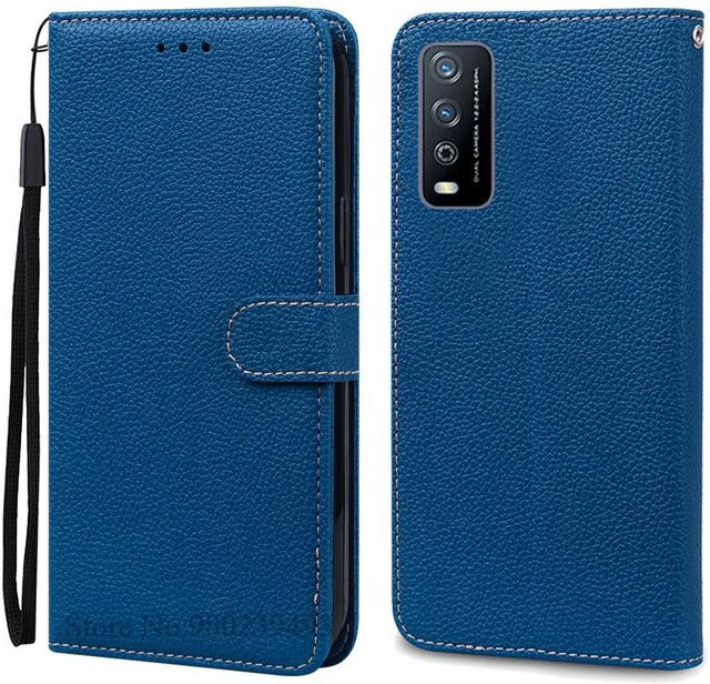 Brieftaschen-Klapphülle für Vivo Y11S Y12S Y20 Y20i Y20A Y20S Y20T in Navy Blau - Bild 1