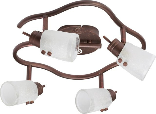OBI LIGHTING Deckenlampe Fossano 4er-Spot in Braun und Gold mit Glaselementen - Bild 1