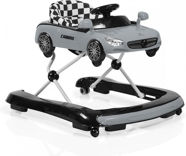 Cangaroo 2in1 Lauflernhilfe Cabrio im Auto-Design mit Licht und höhenverstellbarem Armaturenbrett, grau/schwarz - Bild 1
