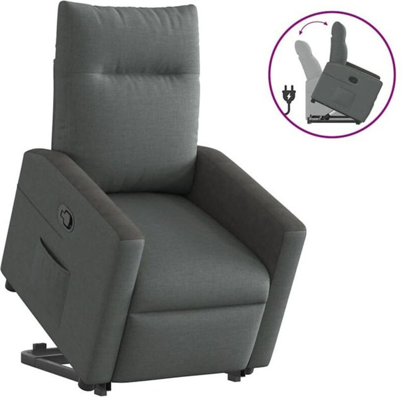 vidaxl Relaxsessel mit Aufstehhilfe aus Stoff in Anthrazit - Bild 1