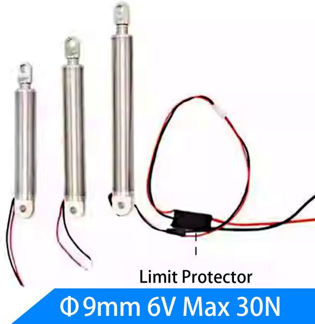 SHANGLINMOTOR Linearer Antrieb mit 9mm Kleinrohr und versenkbarmem Stift, 6V, Silber, maximale Last 3kg für DIY Spielzeug, Boote und Modellflugzeuge - Bild 1