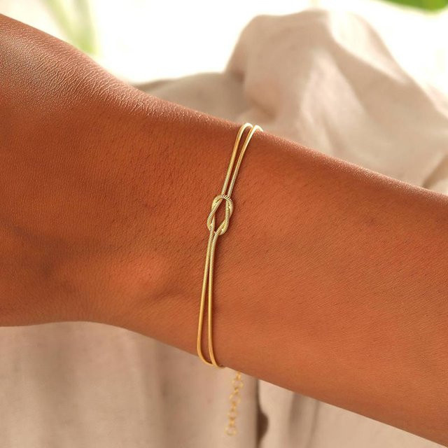 Knoten Schlangenkette Armband Edelstahl, Unisex - Bild 1