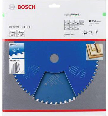 Bosch Expert for Wood Kreissägeblatt mit 54 Zähnen, Durchmesser: 254 mm, Bohrung: 30 mm, Dicke: 1,8 mm, blau - Bild 2