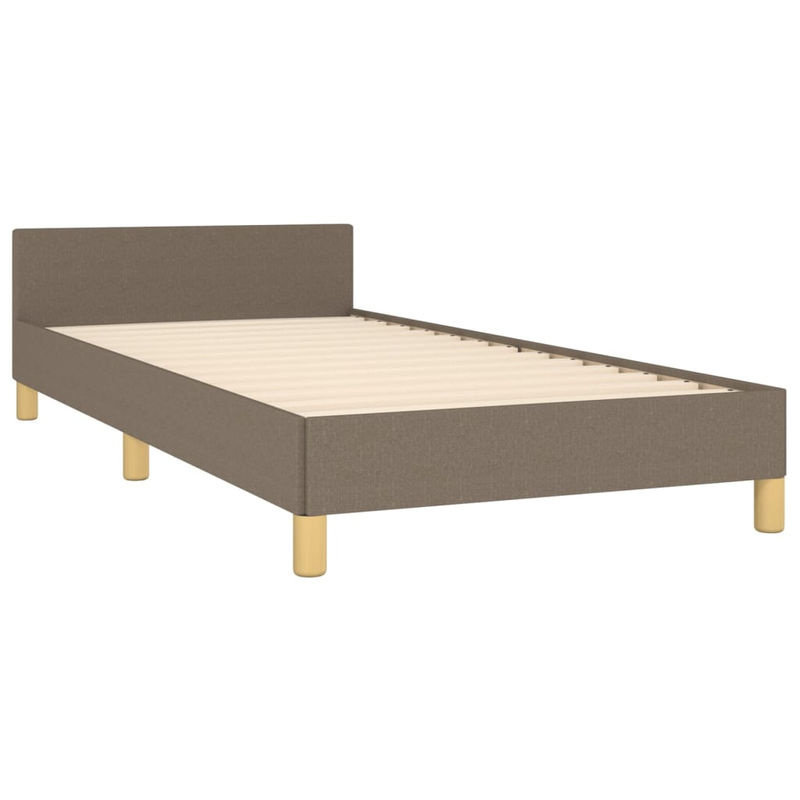vidaXL Bettgestell mit Kopfteil aus Stoff und Lärchenholz in Beige/Grau, B/H: 80 x 200 cm - Bild 4