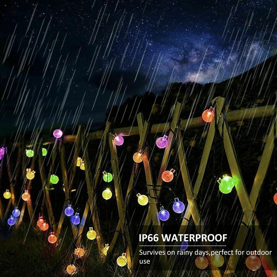 MALITAI Solar LED Kristallkugel Lichterkette mit 30 LEDs in Warmweiß für Garten, Hochzeit und Weihnachten, Wasserdicht - Bild 2