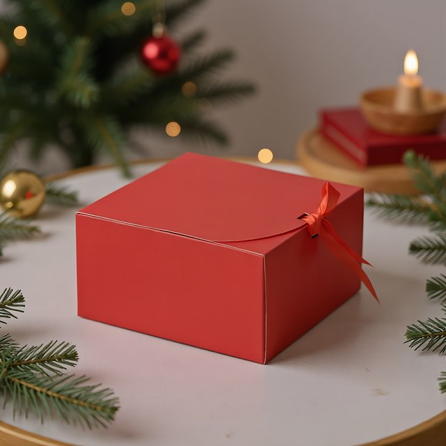 Rote Weihnachtsgeschenkbox aus Papier für Partyfavors und Heimdekoration - Bild 1